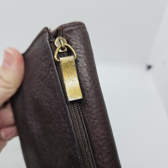 Fossil dark brown east west leather wallet - Picture 9 of 11